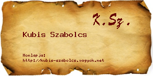 Kubis Szabolcs névjegykártya