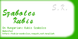 szabolcs kubis business card